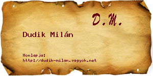 Dudik Milán névjegykártya